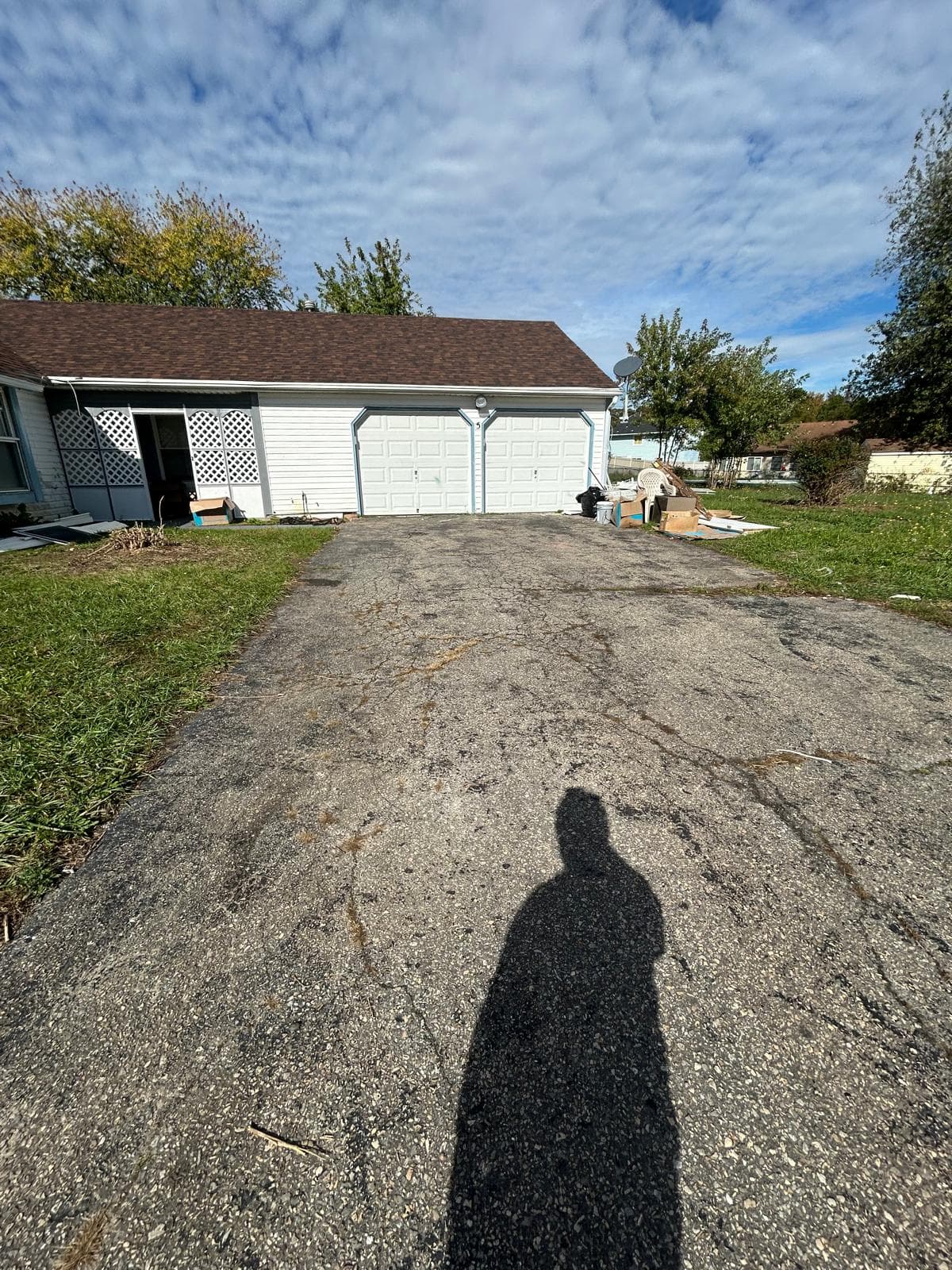 Driveway before — second view