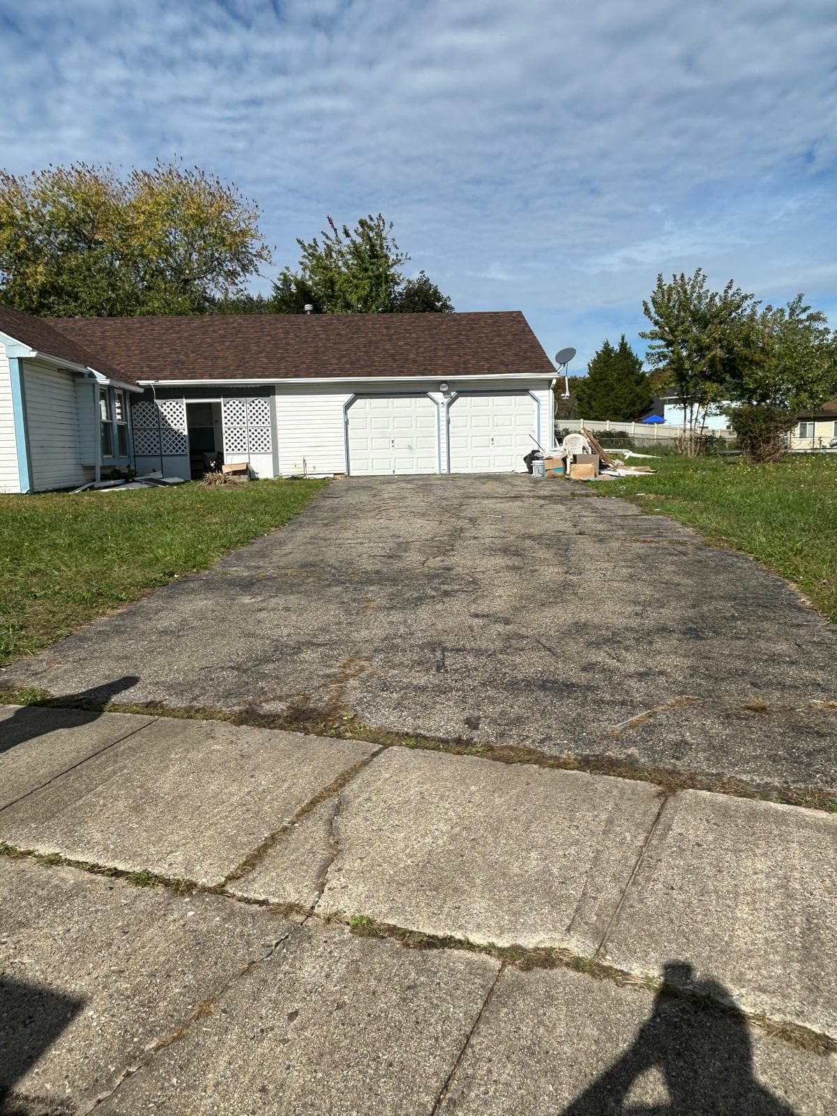 Driveway before — third view